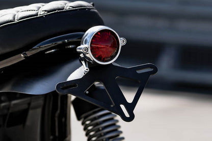 License Plate Holder Adjustable Round Tail Light Mount Black 3mm Thick 1 Piece