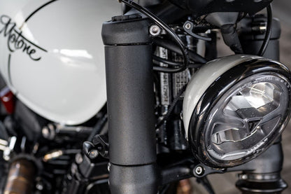 Fork Shroud Blinker Stays SPATZ Black 47mm 2 pcs SPATZ for M8/M10/Stock Bonneville Bobber Speedmaster