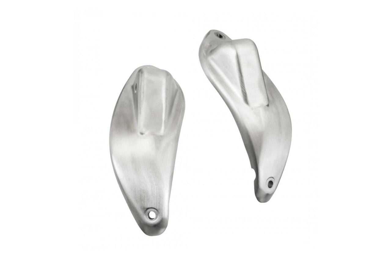 Rear turn signal stays for Bonneville Bobber, under-seat mount, M8, brushed finish, set of 2