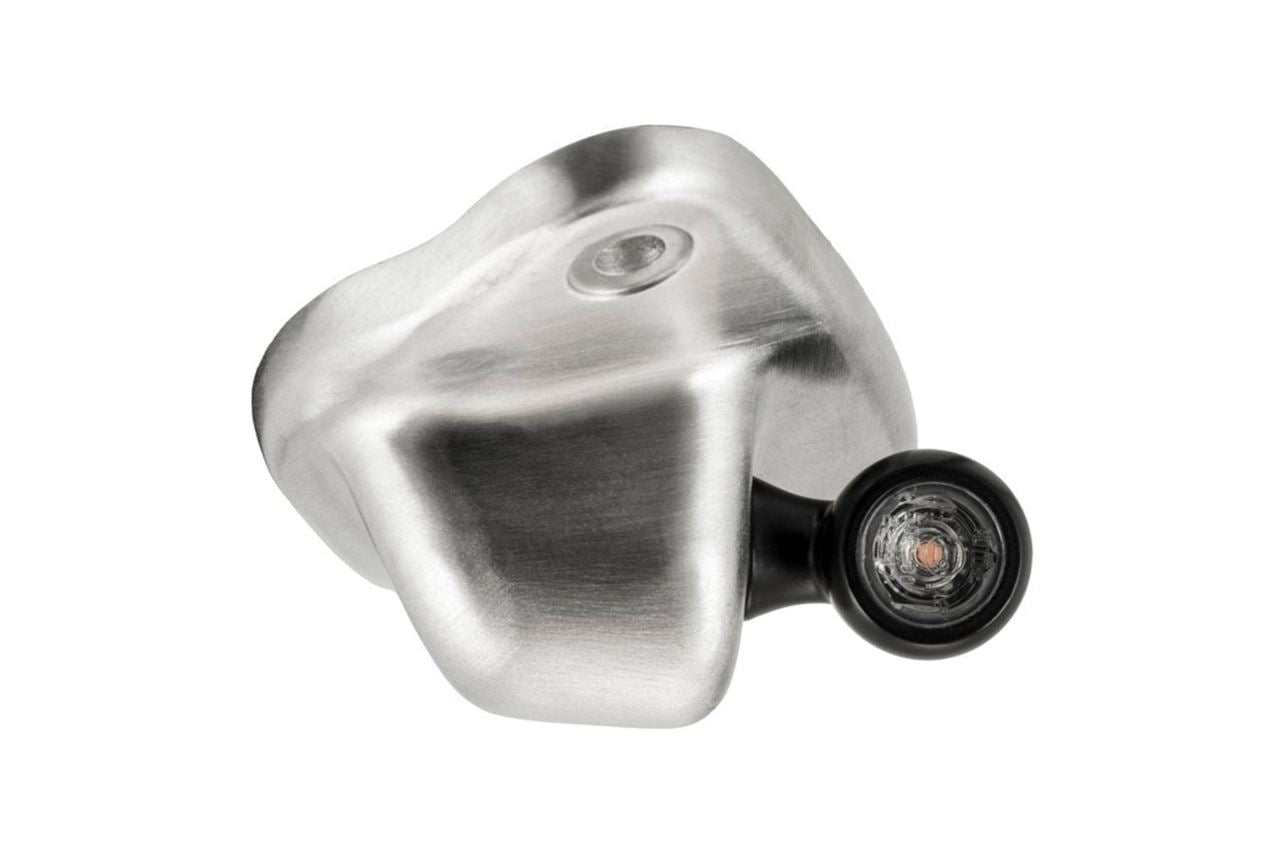 Rear turn signal stays for Bonneville Bobber, under-seat mount, M8, brushed finish, set of 2