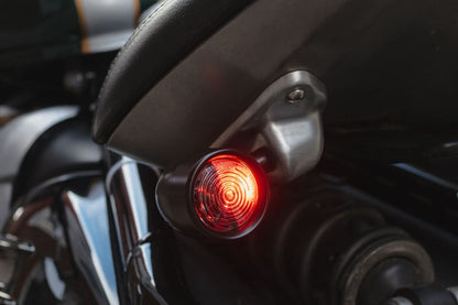 Rear turn signal stays for Bonneville Bobber, under-seat mount, M8, brushed finish, set of 2