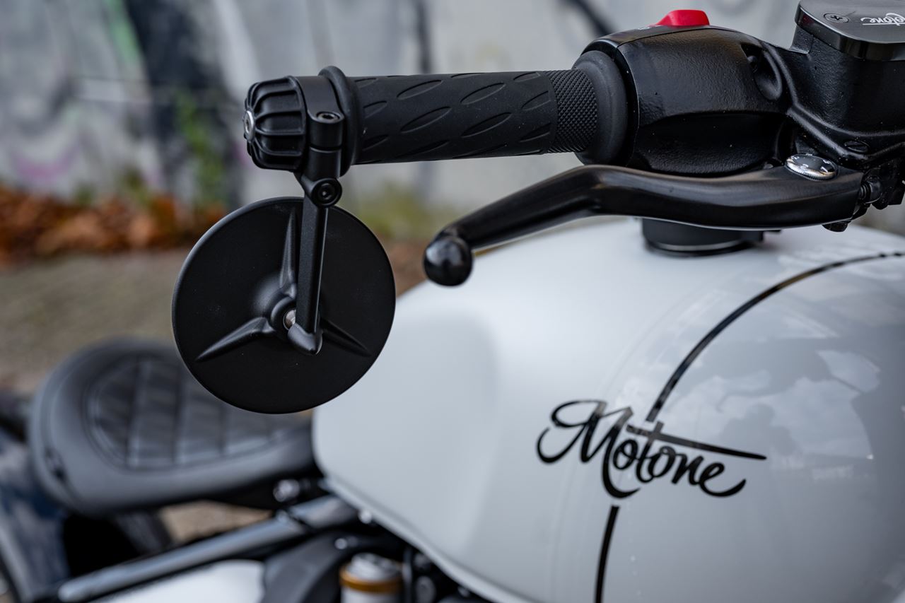 バーエンドミラー トライライン ブラック 100mm 1個 T100/T120 スピードツイン900 スクランブラー900