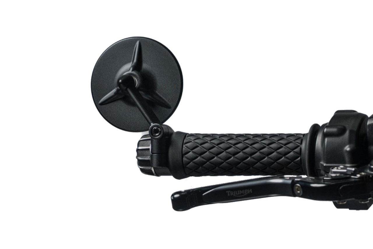 Bar End Mirror Tri-Line Black 80mm 1pc for T100/T120 Speed Twin 900 Scrambler 900