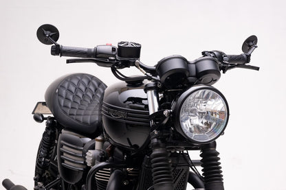 Bar End Mirror Tri-Line Black 80mm 1pc for T100/T120 Speed Twin 900 Scrambler 900