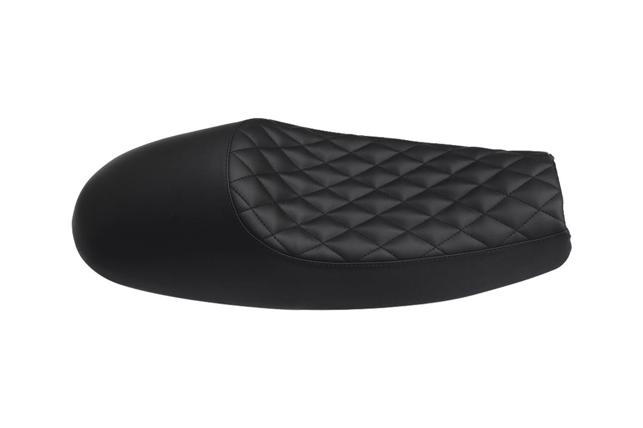 Seat, Cafe Style, Full Diamond Stitch, Black, 1 pc, Air Cooled T100, Scrambler, Thruxton
