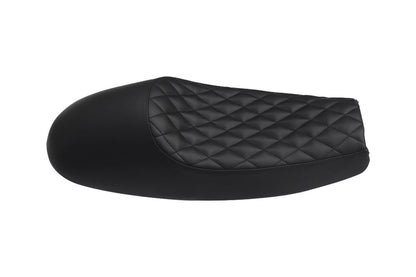 Seat, Cafe Style, Full Diamond Stitch, Black, 1 pc, Air Cooled T100, Scrambler, Thruxton