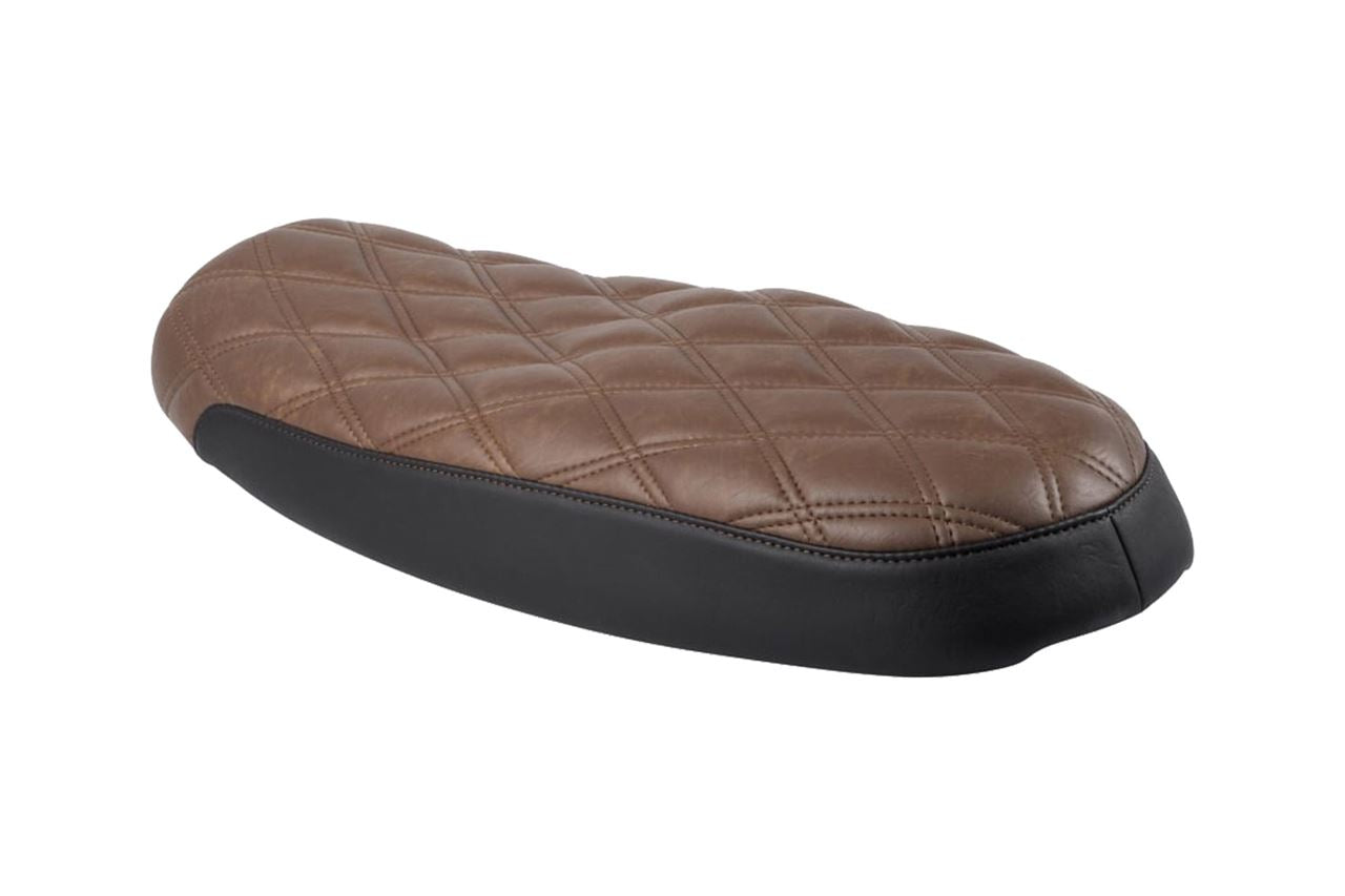 Seat Comfort Diamond Stitch Black/Brown 1 pc Air-cooled T100 Scrambler Thruxton