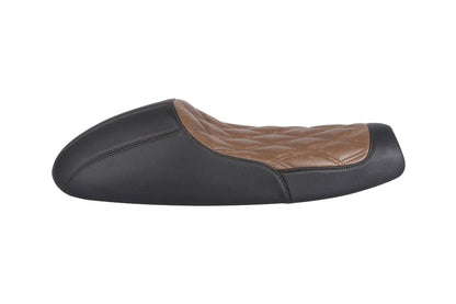Seat Cafe Racer Style Diamond Stitch Black/Brown 1 pc. Air-cooled T100 Scrambler Thruxton