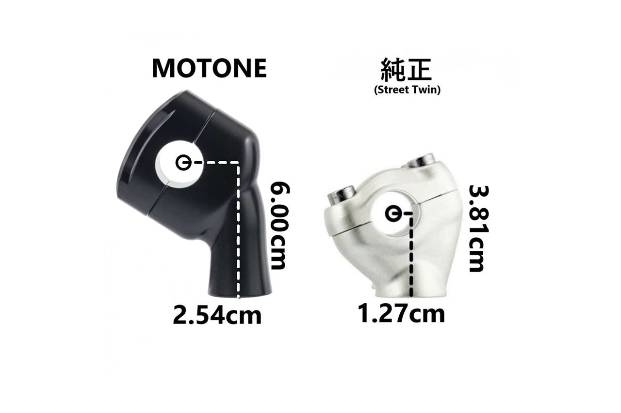 Handlebar Risers, Black, 22mm, Left/Right Set for Street Twin/Speed Twin 900