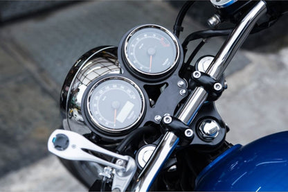Flat Meter Bracket, No Ignition Key Hole, Black, 1 pc., T100, Scrambler, Thruxton