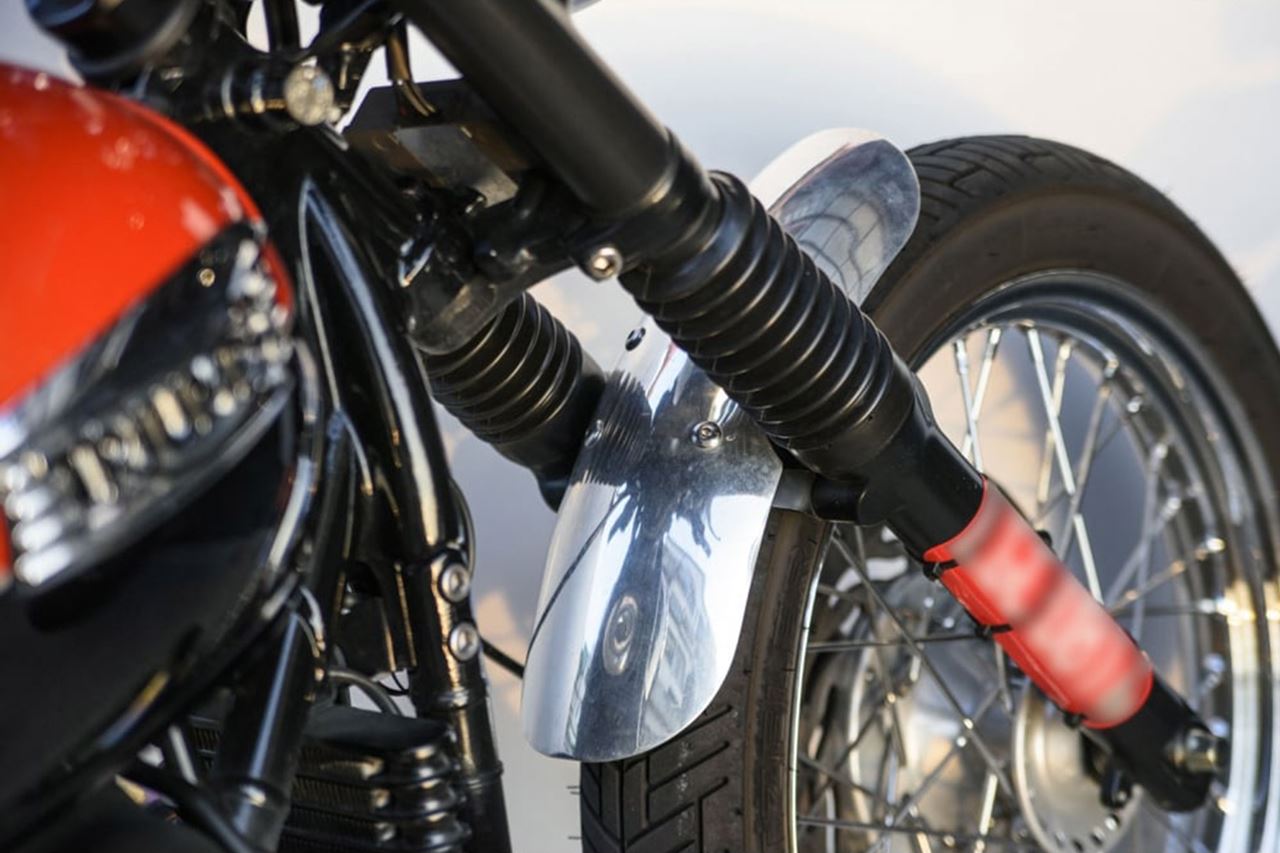 Front Fender, Shorty, Aluminum, Polished, 1 pc, Air-cooled T100, Scrambler, Thruxton