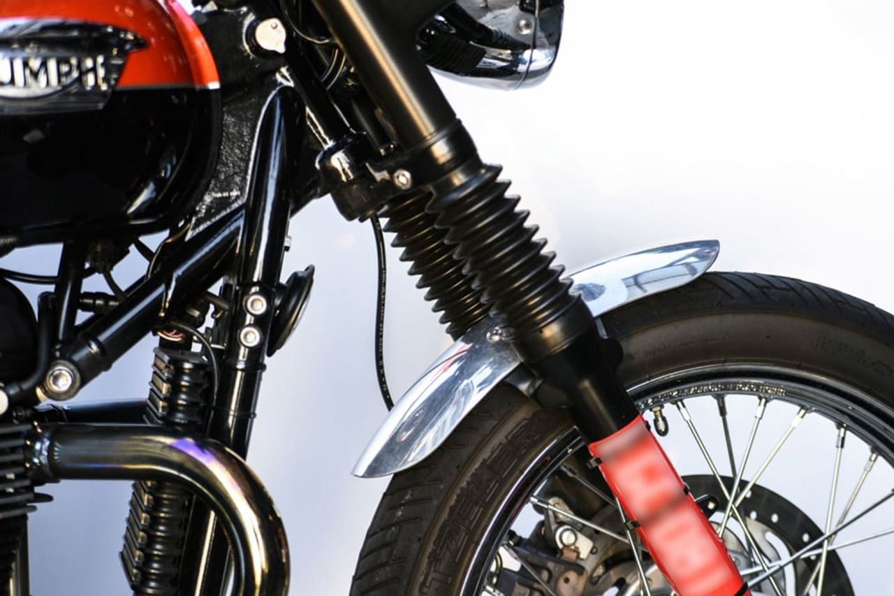 Front Fender, Shorty, Aluminum, Polished, 1 pc, Air-cooled T100, Scrambler, Thruxton
