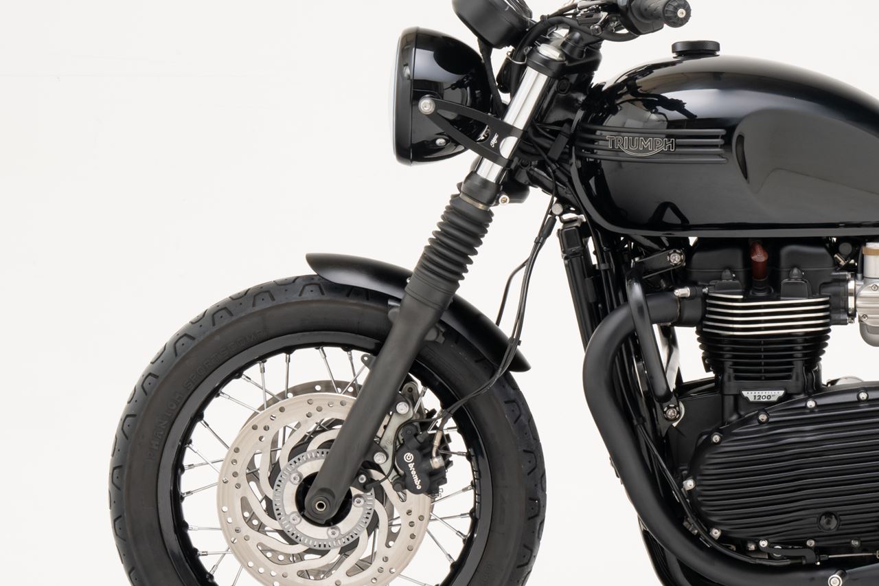 Front Fender, Shorty, Aluminum, Black, 1 pc. for T100/T120, Speed Twin 900, Scrambler 900