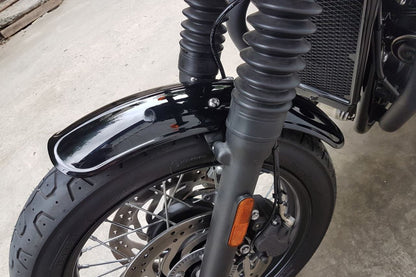 フロントフェンダー ダックビル ABS樹脂 グロスブラック 1個 T100/T120 スピードツイン900 スクランブラー900