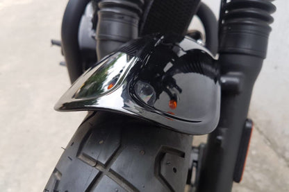 フロントフェンダー ダックビル ABS樹脂 グロスブラック 1個 T100/T120 スピードツイン900 スクランブラー900