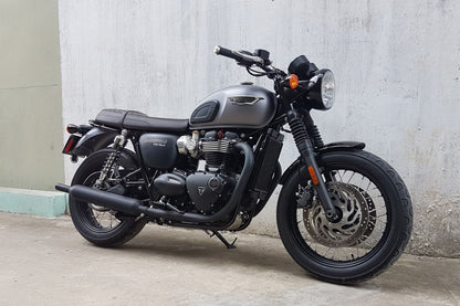 フロントフェンダー ダックビル ABS樹脂 グロスブラック 1個 T100/T120 スピードツイン900 スクランブラー900