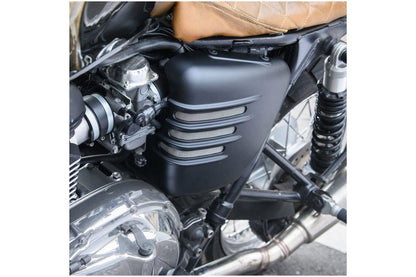 Side Cover Ribbed Matte Black Left Side Air-Cooled Scrambler