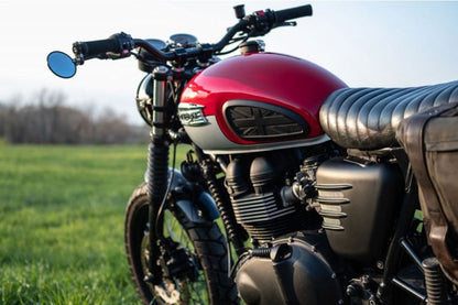 Side Cover Ribbed Matte Black Left Side Air-Cooled Scrambler