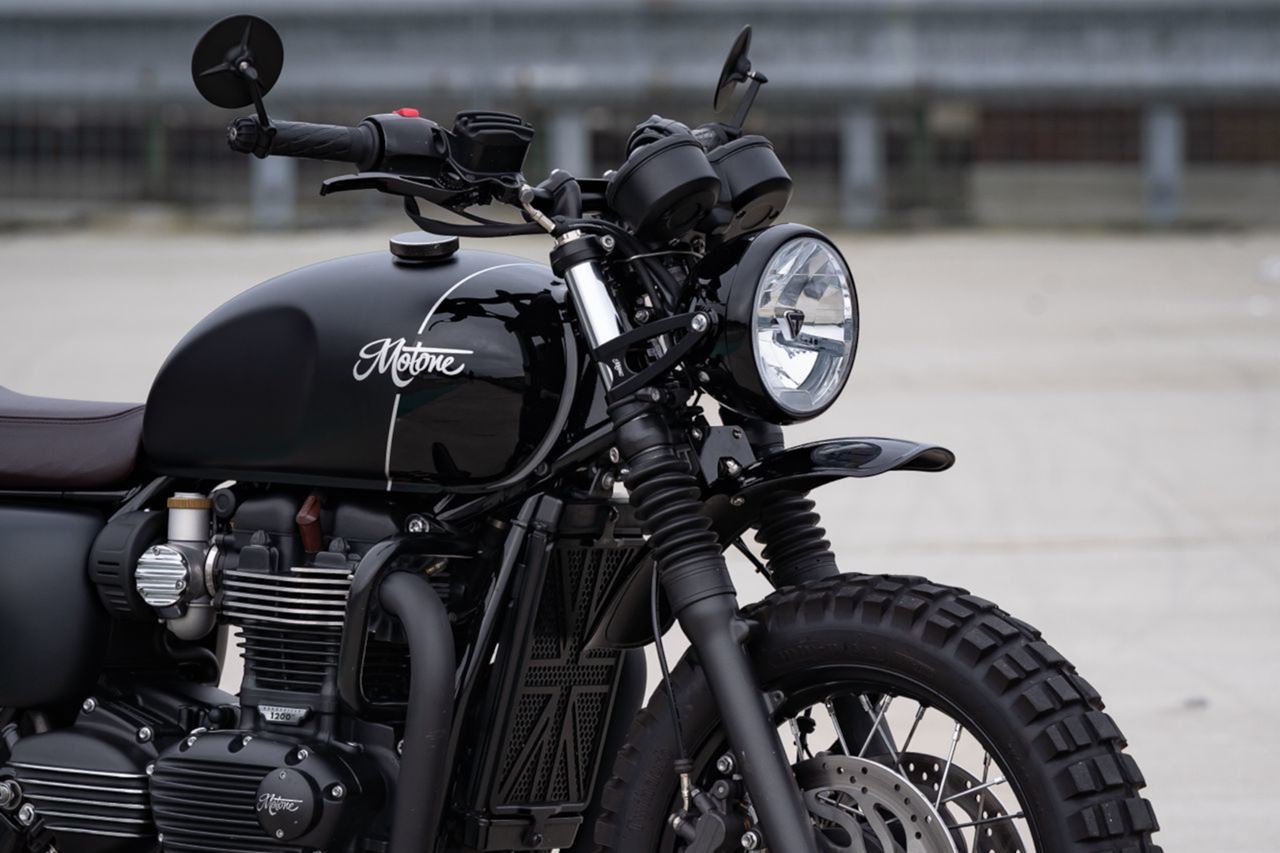 ハイマウント フロントフェンダーステー ブラック 1セット T100/T120 ストリートツイン Streetスクランブラー