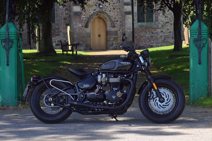 Slip-on Mufflers, Saturn Five, Black, 2 pieces, Bonneville, Bobber, Speedmaster