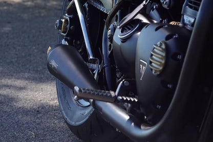 Slip-on Mufflers, Saturn Five, Black, 2 pieces, Bonneville, Bobber, Speedmaster
