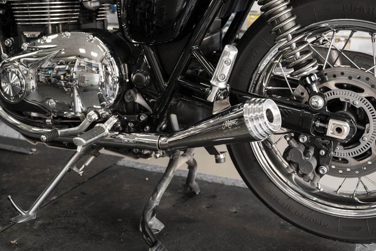 Slip-on Mufflers Saturn Five Polished, 2 pcs., Bonneville T100/T120