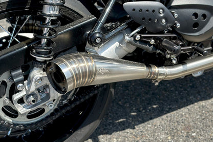 Slip-On Mufflers Odin GP Style Silver 2pc Thruxton/R/RS Speed Twin 1200