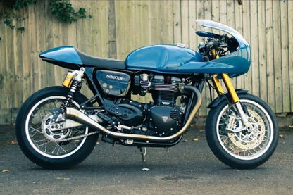 Slip-On Mufflers Odin GP Style Silver 2pc Thruxton/R/RS Speed Twin 1200