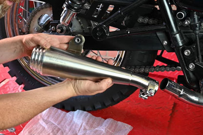 Slip-On Muffler, Saturn V, Brushed, 2 pcs, Bonneville T100