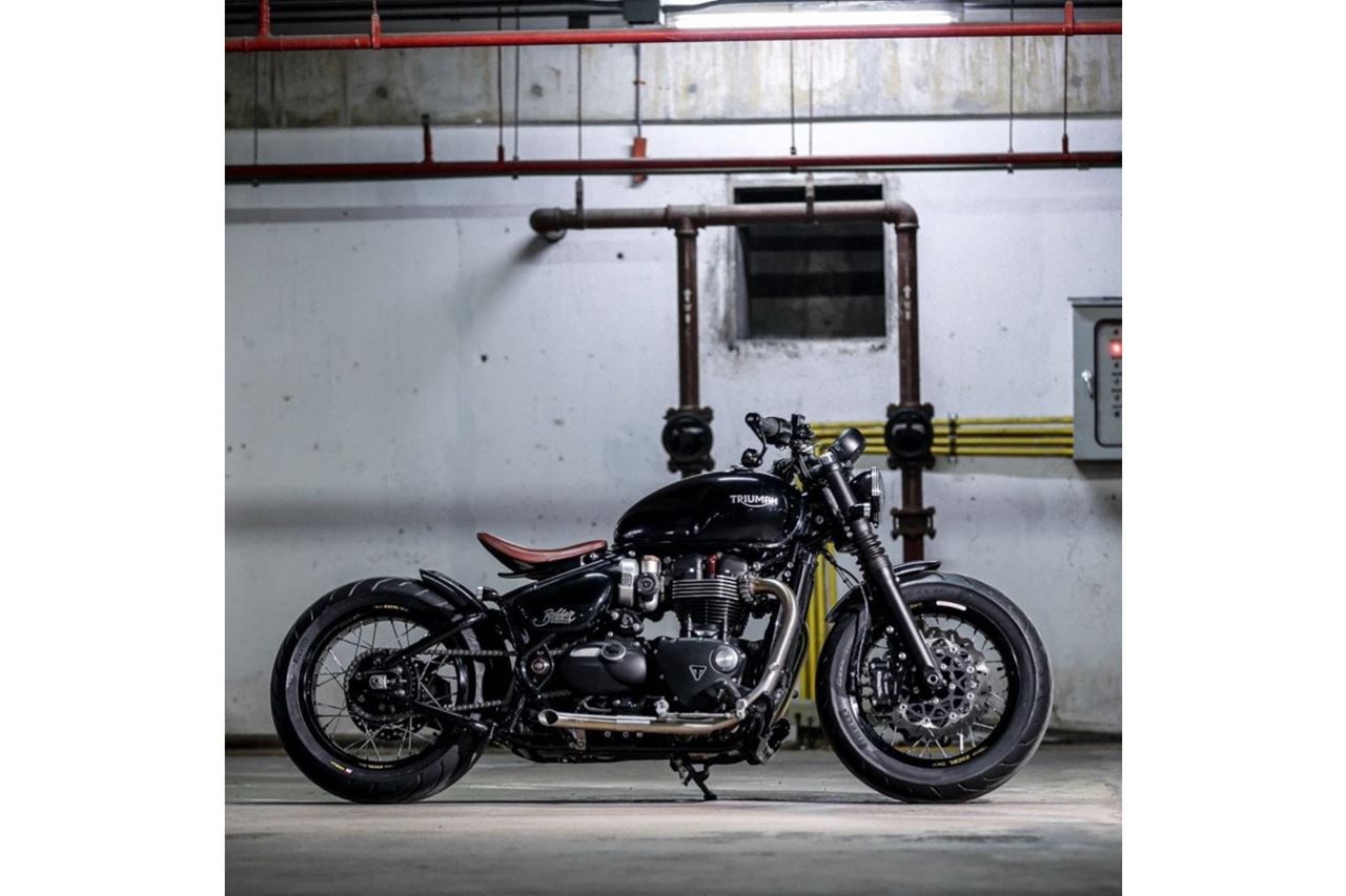 Slash Cut Muffler Mayhem Brush 1 pc Bonneville Bobber Speedmaster