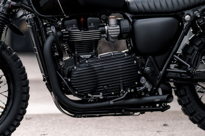 フルエキゾーストマフラー エイチボム ブラック 1セット ボンネビルT100/T120