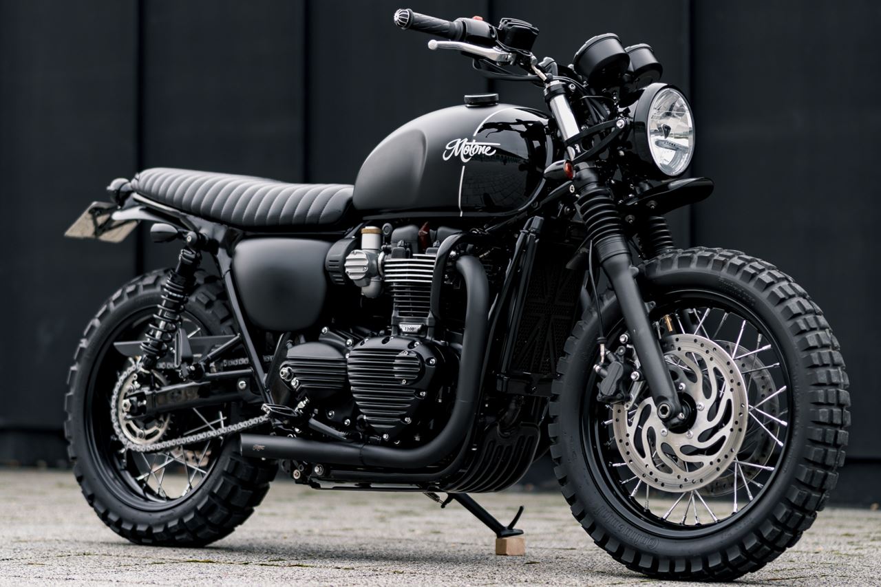フルエキゾーストマフラー エイチボム ブラック 1セット ボンネビルT100/T120