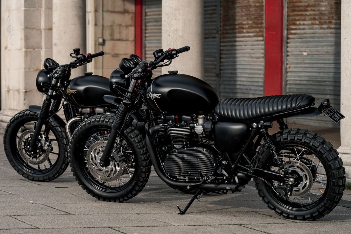 フルエキゾーストマフラー エイチボム ブラック 1セット ボンネビルT100/T120
