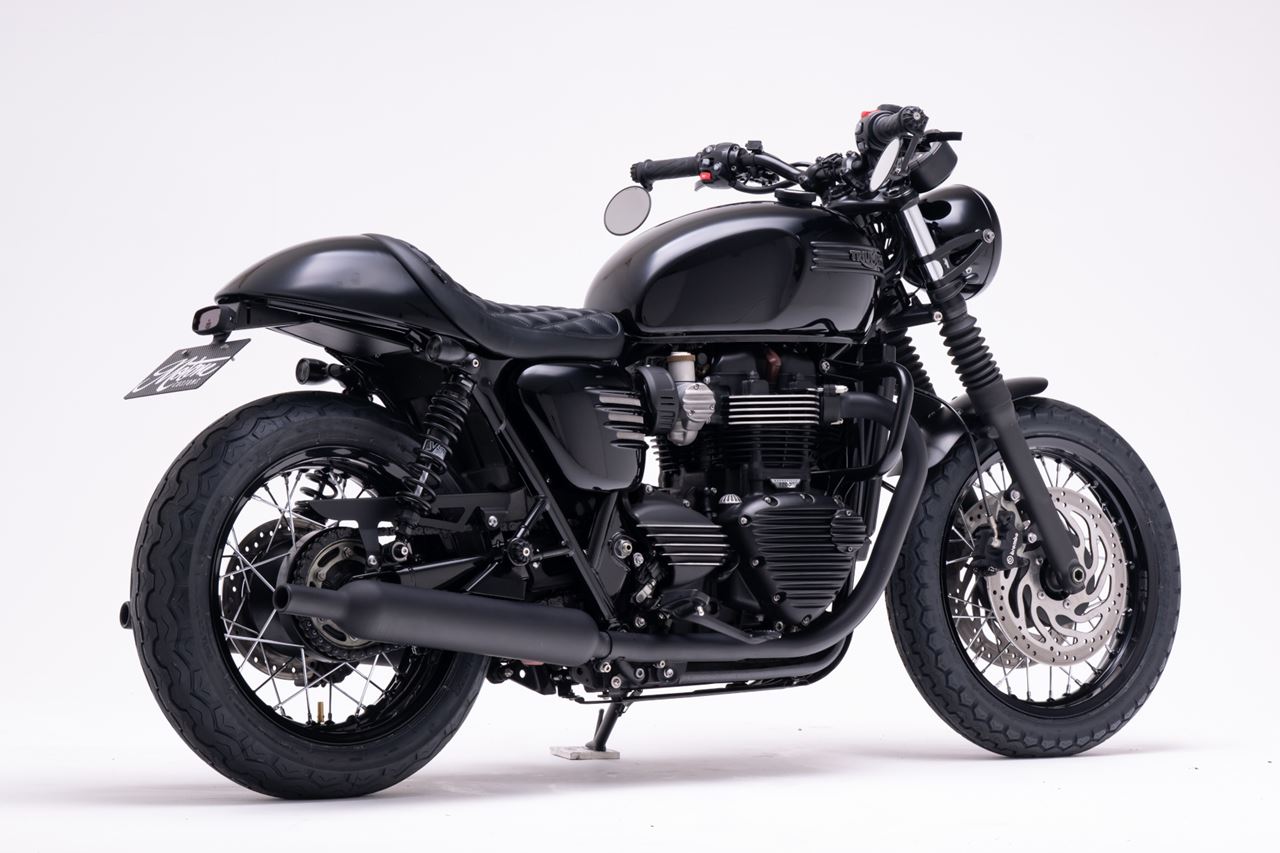 サイドカバー リブ グロスブラック 2個 ボンネビル T120