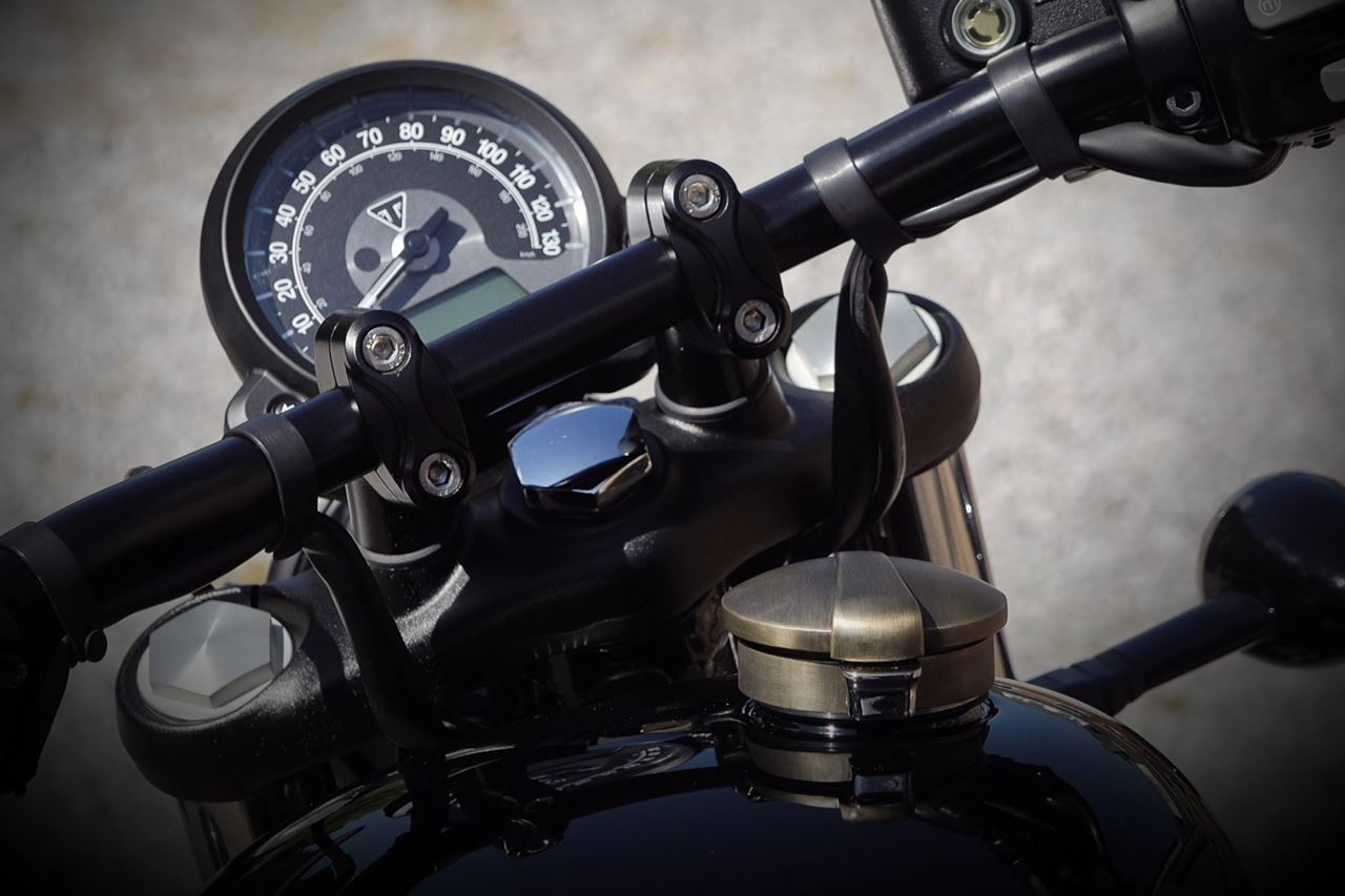 モンツァタンクキャップ スタンダード ビンテージブラス 1セット T100/T120 スピードツイン900 スクランブラー900