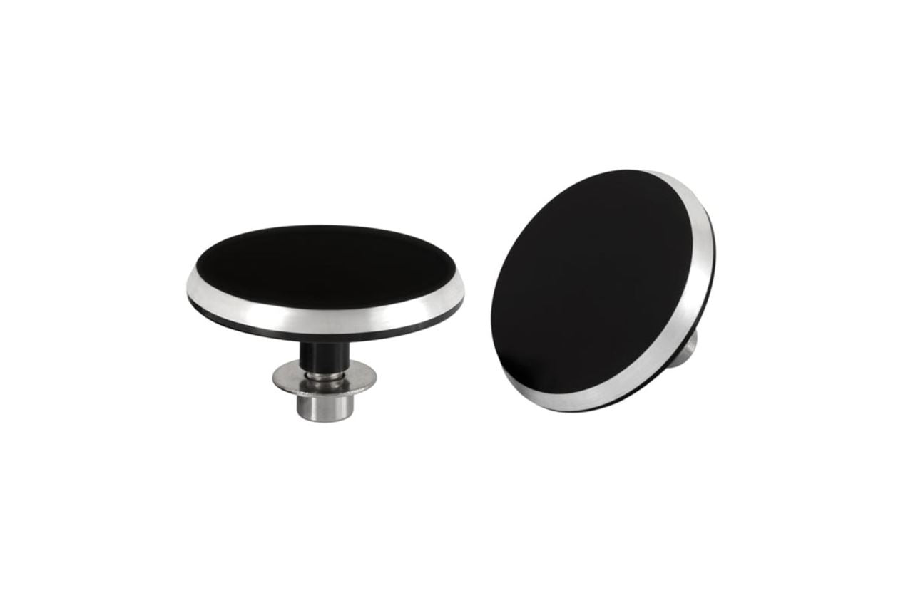Tandem Step Blanking Plates, Billet Aluminum, Black/Silver, 2 pcs for T100/T120, Speed Twin 900, Thruxton/R/RS