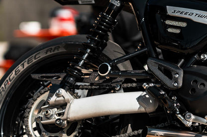 Tandem Step Blanking Plates, Billet Aluminum, Black/Silver, 2 pcs for T100/T120, Speed Twin 900, Thruxton/R/RS