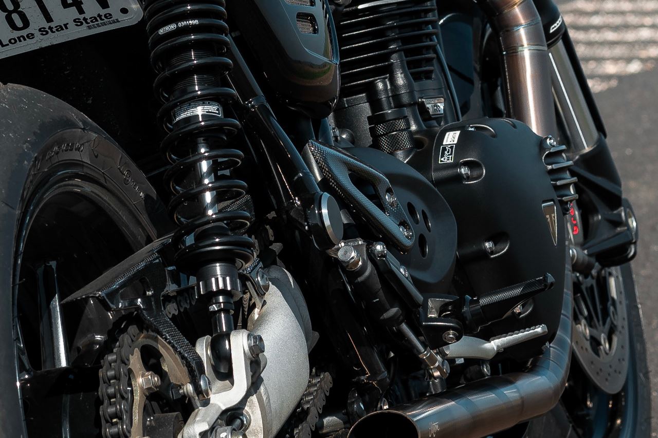 Tandem Step Blanking Plates, Billet Aluminum, Black/Silver, 2 pcs for T100/T120, Speed Twin 900, Thruxton/R/RS
