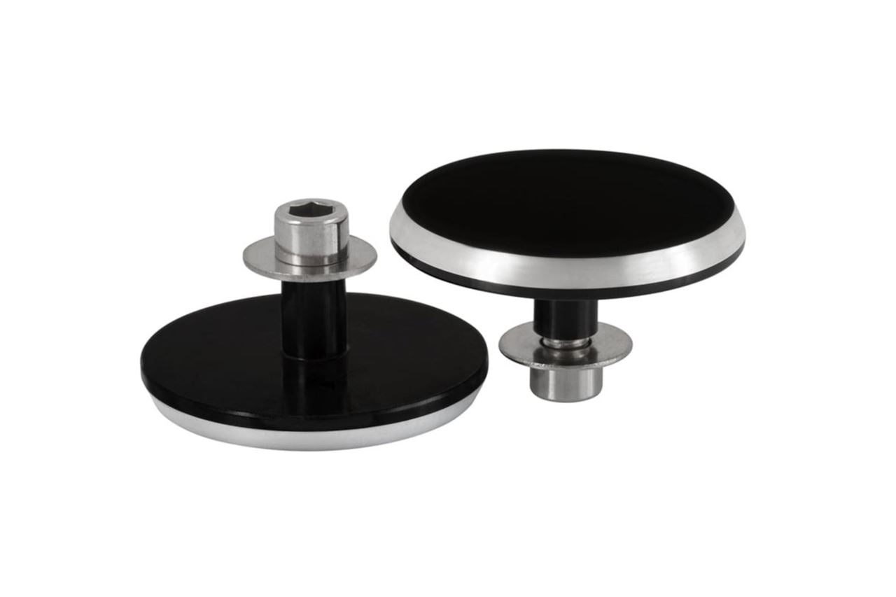 Tandem Step Blanking Plates, Billet Aluminum, Black/Silver, 2 pcs for T100/T120, Speed Twin 900, Thruxton/R/RS