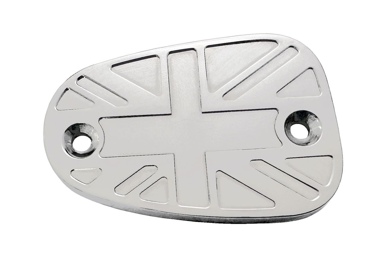 Master Cylinder Cap Union Jack Aluminum Billet Polished 1pc T100 T120 Bobber Speedmaster