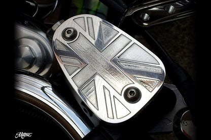 Master Cylinder Cap Union Jack Aluminum Billet Polished 1pc T100 T120 Bobber Speedmaster