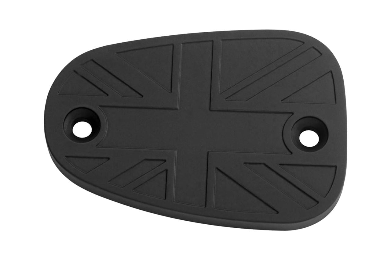 Master Cylinder Cap Union Jack Aluminum Billet Black 1pc T100 T120 Bobber Speedmaster