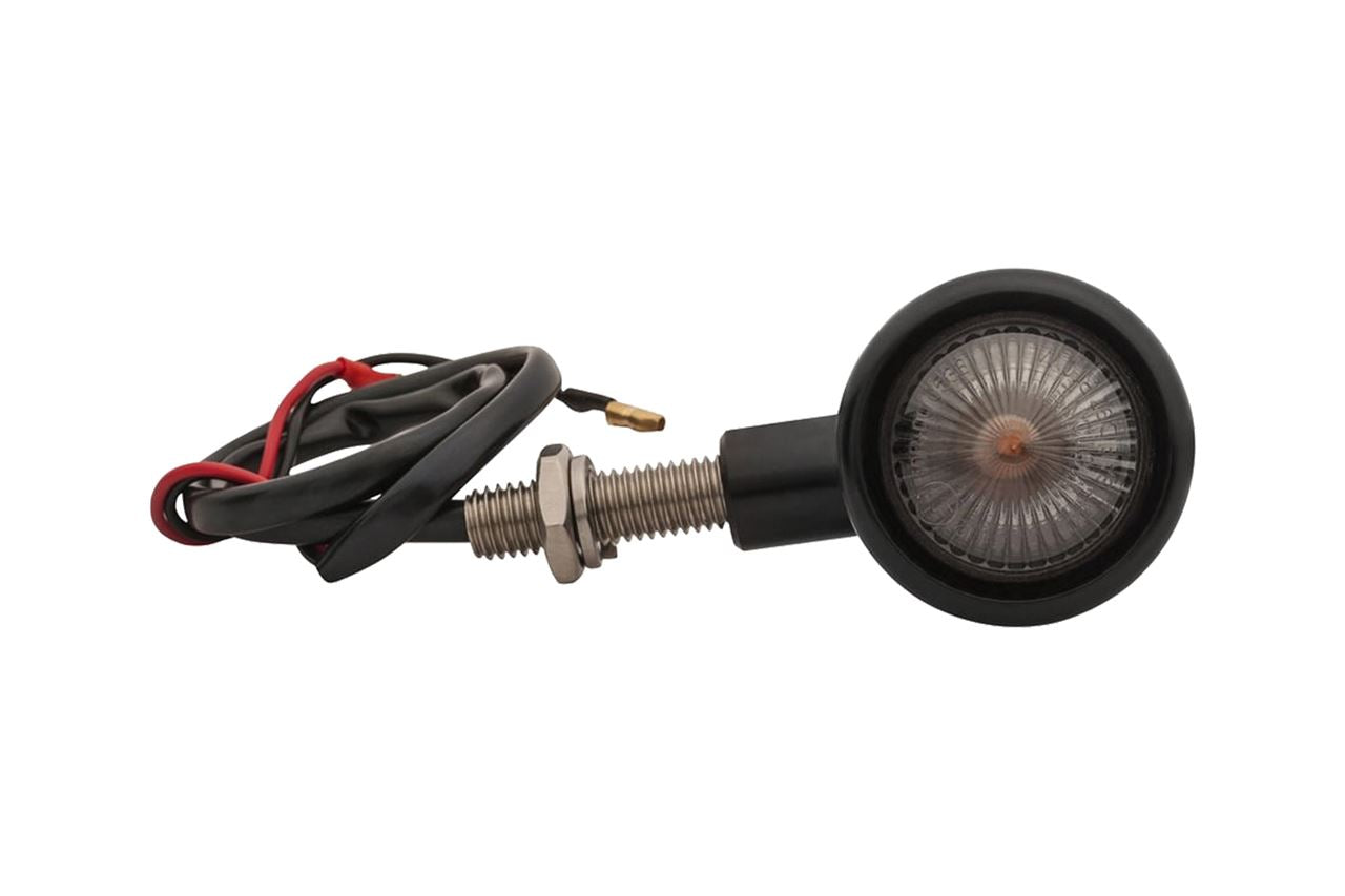 Turn signals, aluminum billet, black, 2 pieces, M10, universal