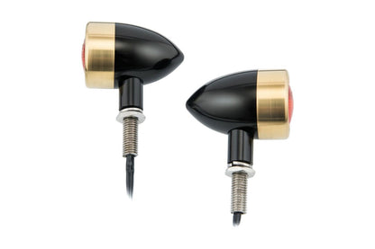Turn Signals, Aluminum Billet, Black/Brass, 2 pcs, M10, Universal