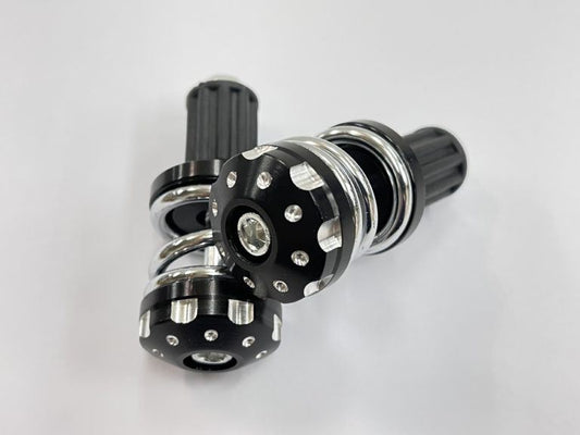 サスペンションバーエンドキャップ ブラック 18.5mm 左右セット 汎用