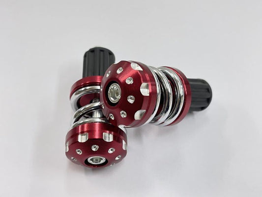 サスペンションバーエンドキャップ レッド 18.5mm 左右セット 汎用
