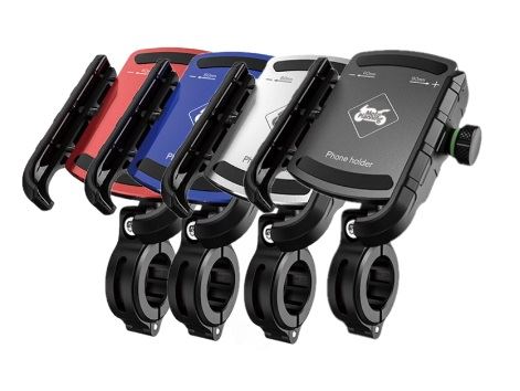 スマートフォンホルダー 振動軽減ラバー付き ブルー