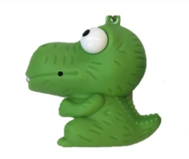 吠える恐竜キーホルダー LEDライト付き グリーン H51×W34×L48mm