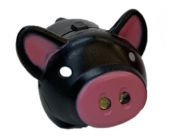 鳴くブタキーホルダー LEDライト付き ブラック