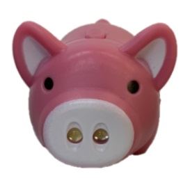 鳴くブタキーホルダー LEDライト付き ピンク